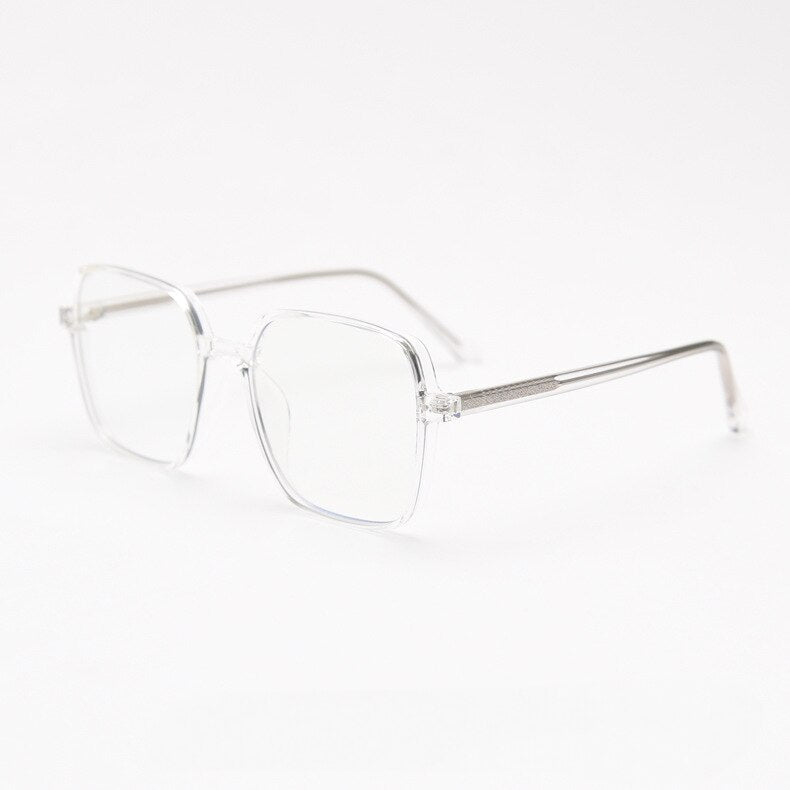 CCspace Unisex Full Rim Irregular Square Tr 90 Titanium Eyeglasses 55459 Full Rim CCspace Transparent WhiteC2 China