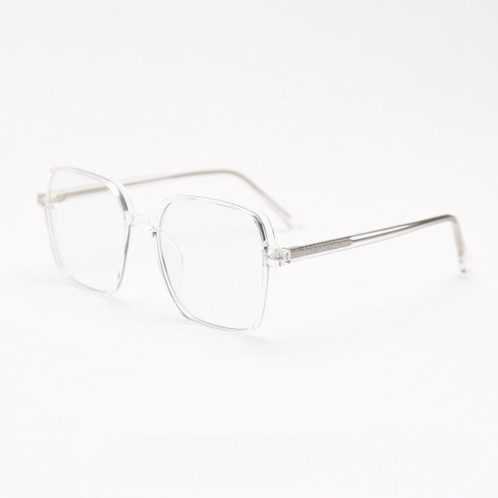 CCspace Unisex Full Rim Irregular Square Tr 90 Titanium Eyeglasses 55459 Full Rim CCspace Transparent WhiteC2 China