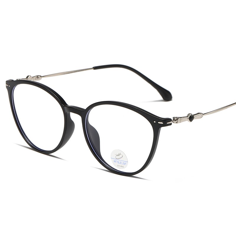 Reven Jate Women's Full Rim Round Square  Tr 90 Alloy Frame Eyeglasses 81257 Full Rim Reven Jate matt black  