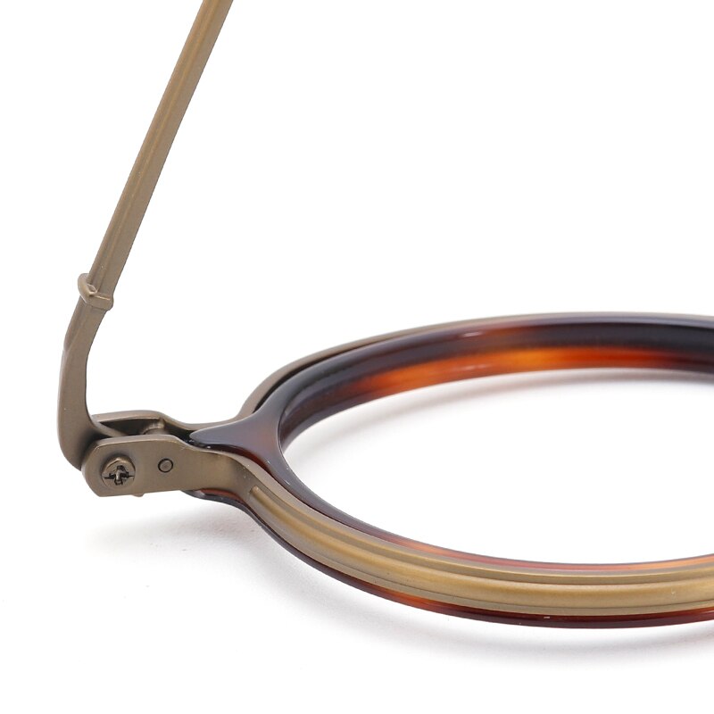 Muzz Unisex Full Rim Round Titanium Acetate Eyeglasses Rlt5988 Full Rim Muzz