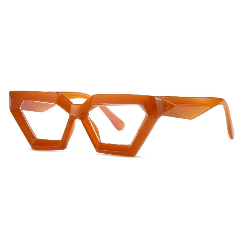 CCspace Women's Full Rim Oval Cat Eye Acetate Eyeglasses 55613 Full Rim CCspace Tea 55613