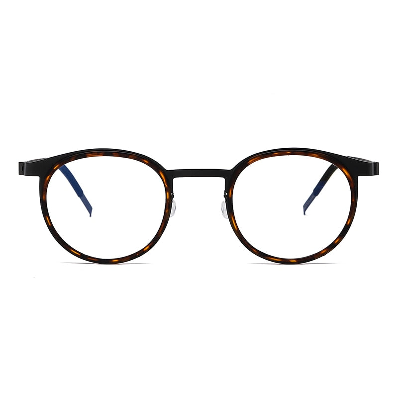 Reven Jate Unisex Full Rim Round Titanium Acetate Eyeglasses 9704 Full Rim Reven Jate