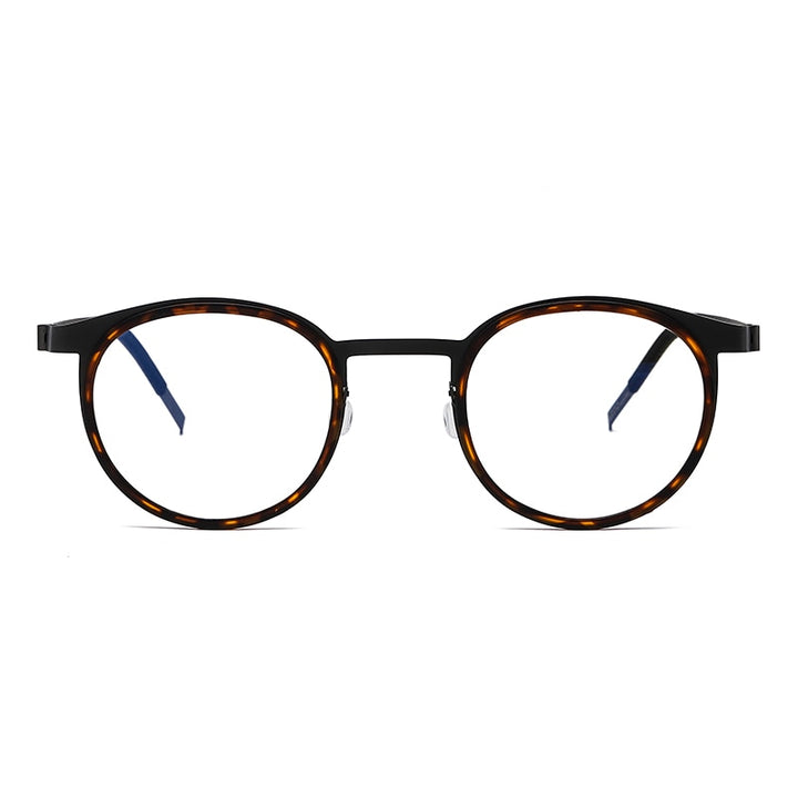 Reven Jate Unisex Full Rim Round Titanium Acetate Eyeglasses 9704 Full Rim Reven Jate