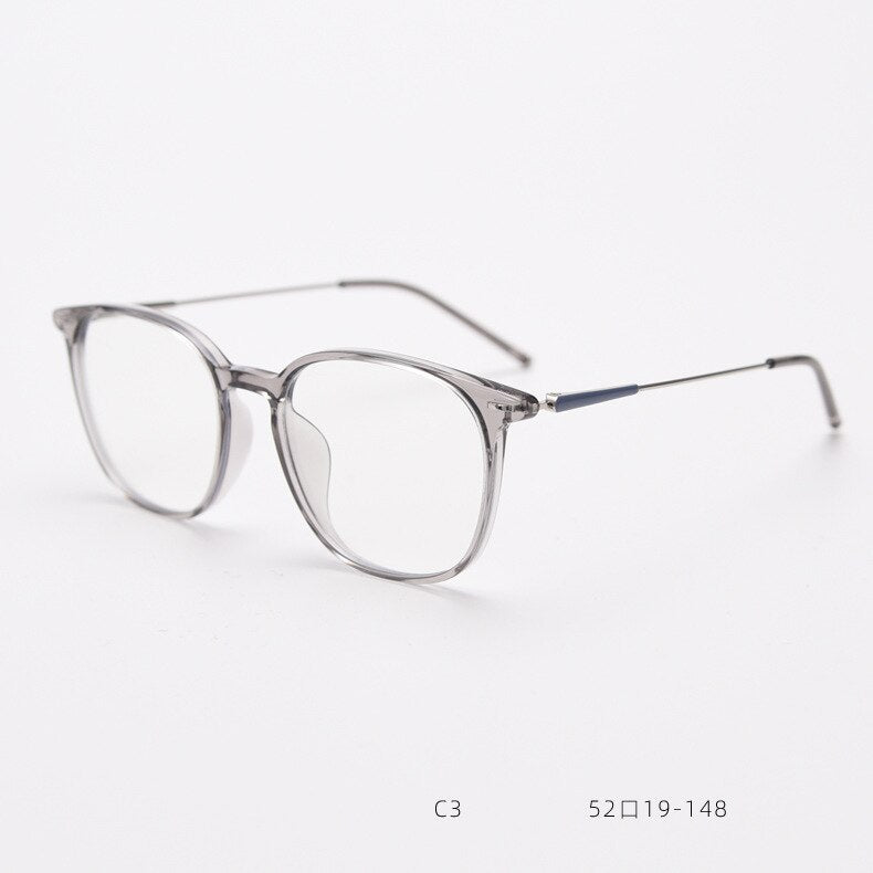 CCspace Unisex Full Rim Square Tr 90 Titanium Eyeglasses 55688 Full Rim CCspace Gray China