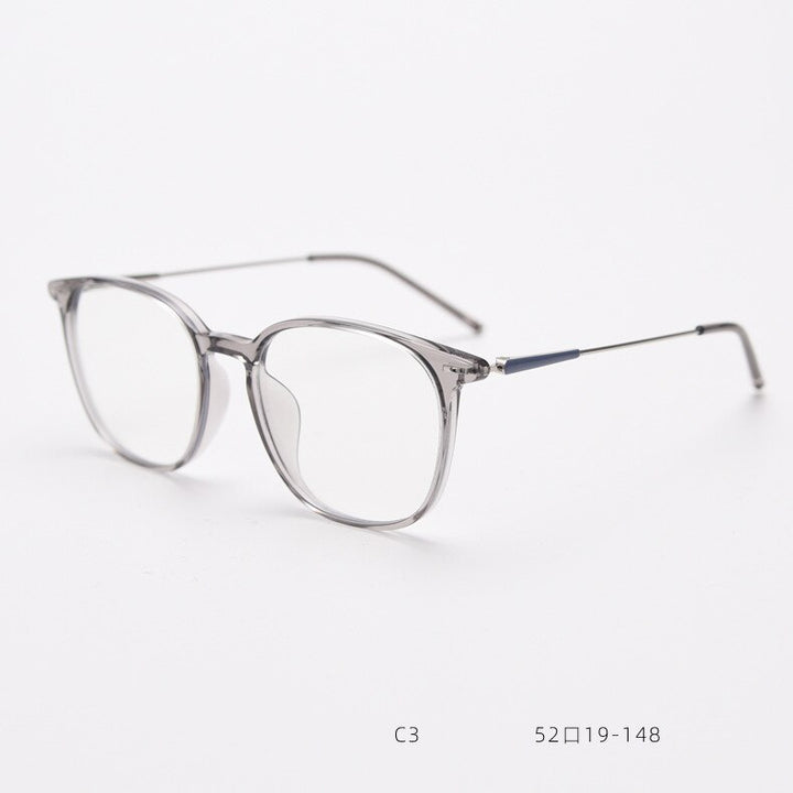 CCspace Unisex Full Rim Square Tr 90 Titanium Eyeglasses 55688 Full Rim CCspace Gray China