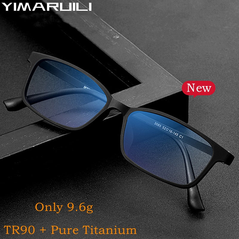 Yimaruili Unisex Full Rim Small Rectangle Square Tr 90 Titanium Eyeglasses 3085 Full Rim Yimaruili Eyeglasses