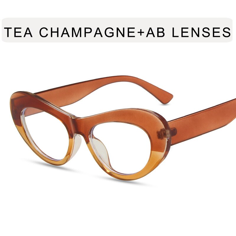 CCspace Women's Full Rim Big Cat Eye Acetate Titanium Eyeglasses 55514 Full Rim CCspace China Tea