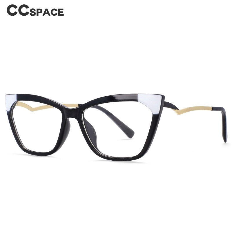 CCspace Women's Full Rim Square Cat Eye Resin Frame Eyeglasses 54127 Full Rim CCspace