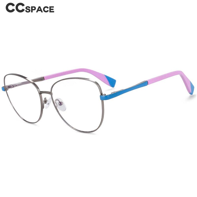 CCspace Unisex Full Rim Square Cat Eye Alloy Frame Eyeglasse 54262 Full Rim CCspace