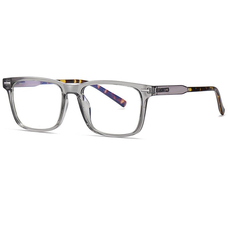 CCspace Unisex Full Rim Square Tr 90 Titanium Eyeglasses 55256 Full Rim CCspace ClearGray CHINA
