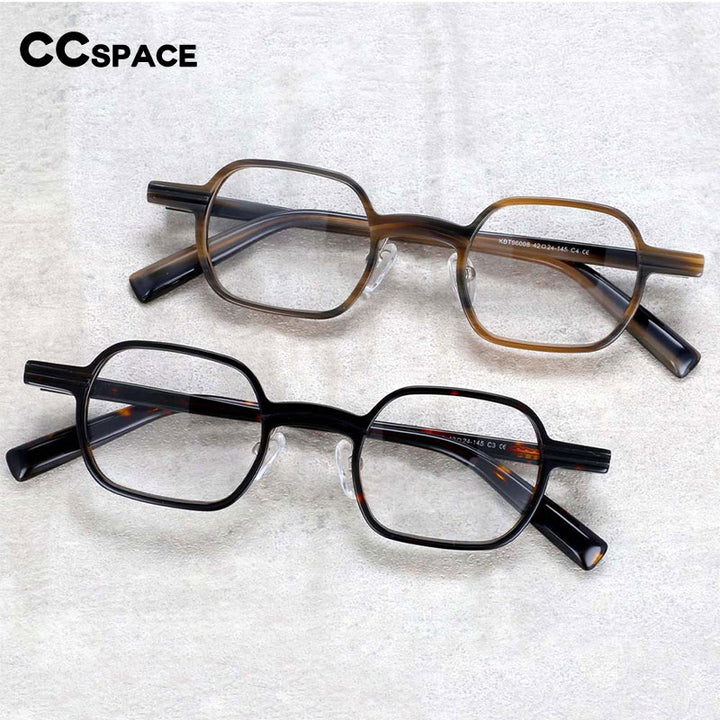 CCspace Unisex Full Rim Square Round Acetate Punk Frame Eyeglasses 54159 Full Rim CCspace
