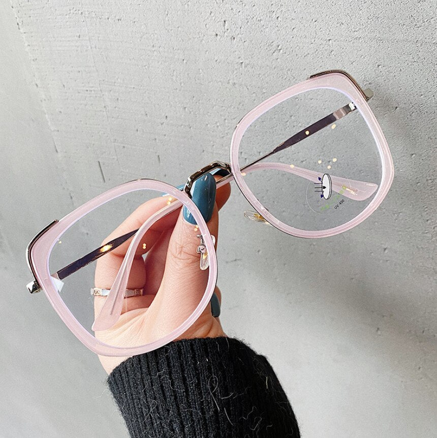 CCspace Women's Oversized Square Alloy Acetate Frame Eyeglasses 46733 Full Rim CCspace China pink