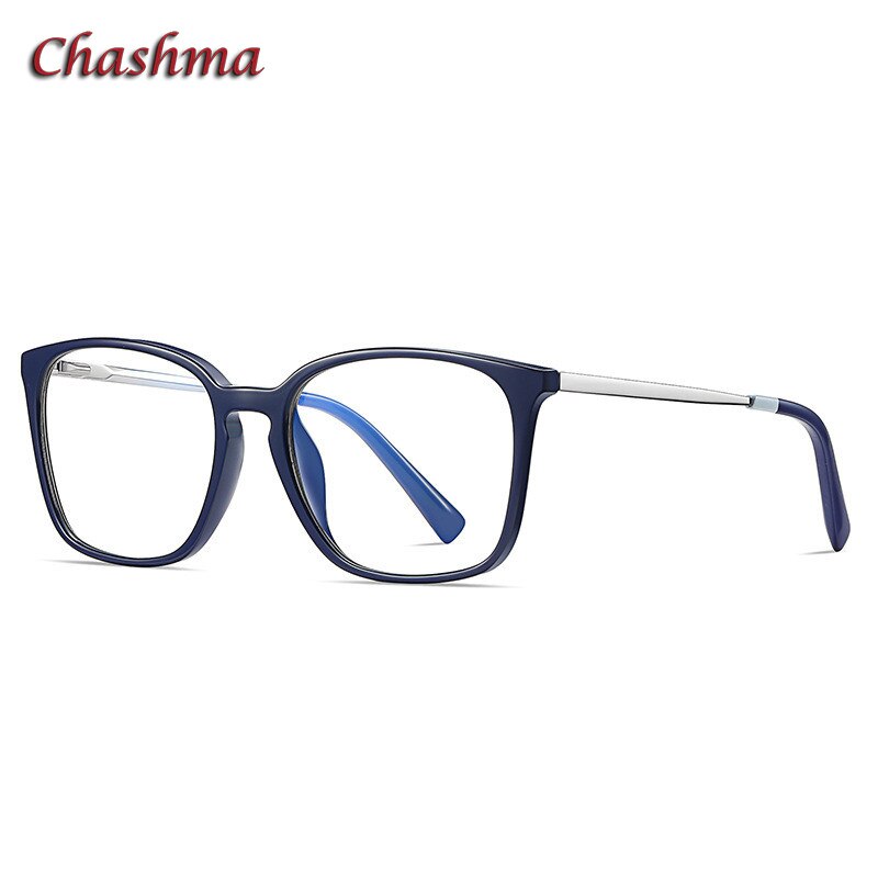 Chashma Ochki Unisex Full Rim Square Tr 90 Titanium Stainless Steel Eyeglasses 2079 Full Rim Chashma Ochki Blue  
