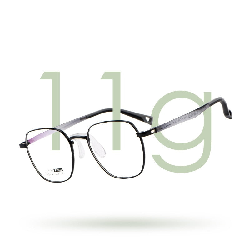 Yimaruili Unisex Children's Full Rim Polygon Square Ultem Frame Eyeglasses 7508S Full Rim Yimaruili Eyeglasses