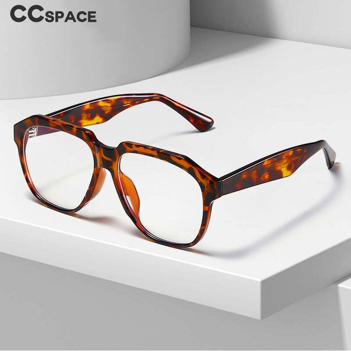 CCspace Unisex Full Rim Large Square Acetate Eyeglasses 55063 Full Rim CCspace
