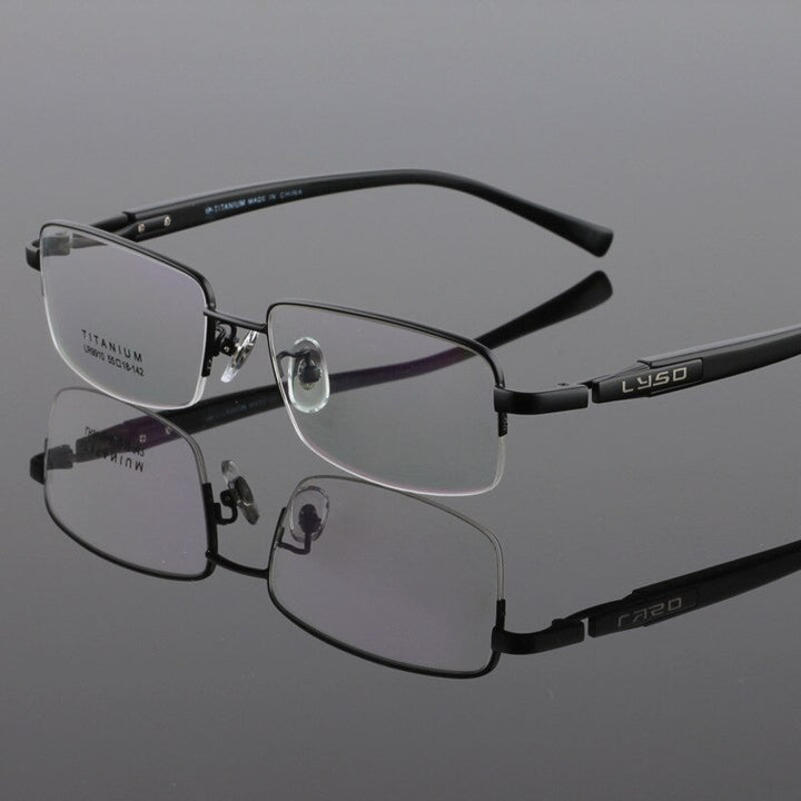 Zirosat Unisex Semi Rim Square Titanium Eyeglasses 9910 Semi Rim Zirosat