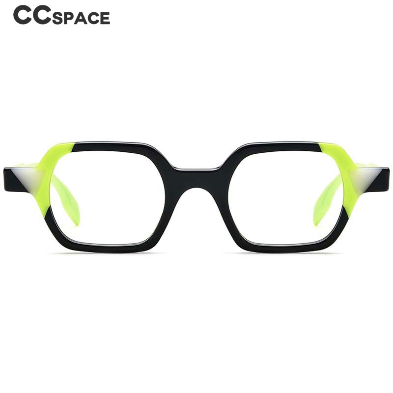 CCspace Unisex Full Rim Irregular Square Acetate Eyeglasses 54706 Full Rim CCspace