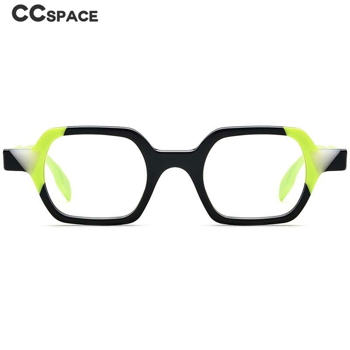 CCspace Unisex Full Rim Irregular Square Acetate Eyeglasses 54706 Full Rim CCspace