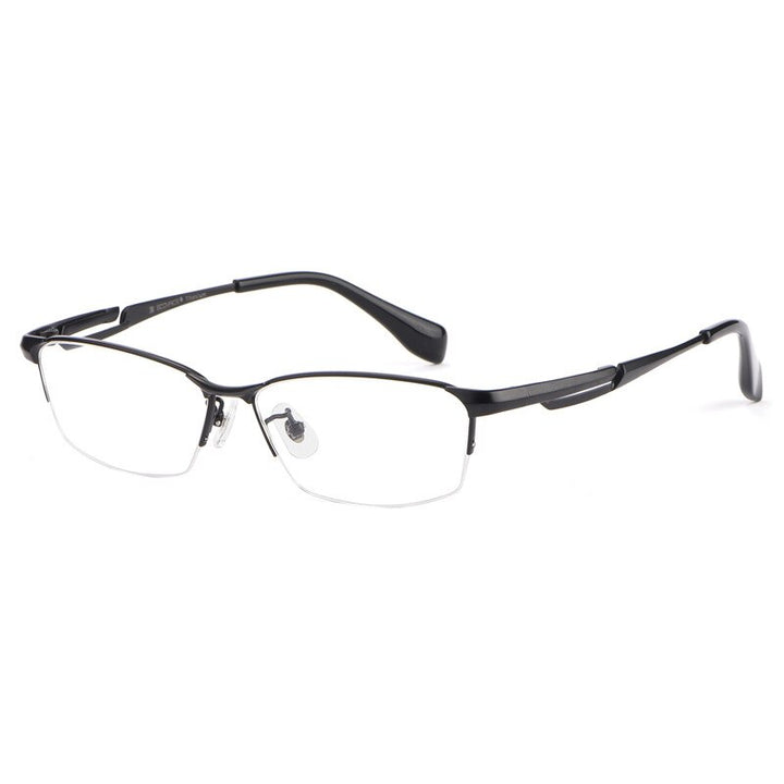 Hotochki Men's Semi Rim Rectangle Titanium Frame Eyeglasses E85759 Semi Rim Hotochki C1