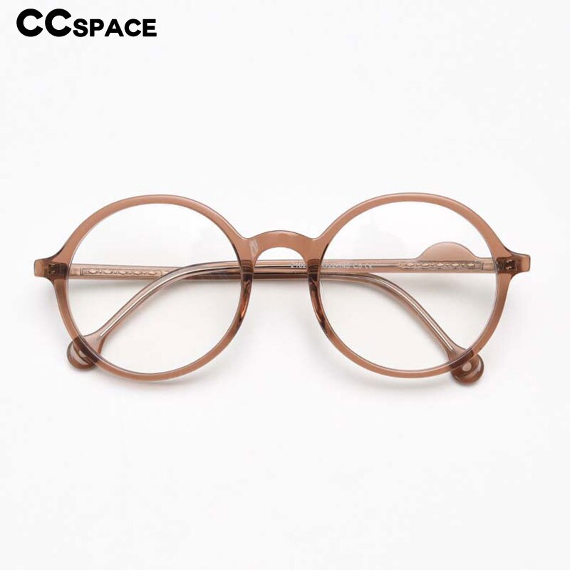 CCspace Unisex Full Rim Round Acetate Frame Eyeglasses 54613 Full Rim CCspace