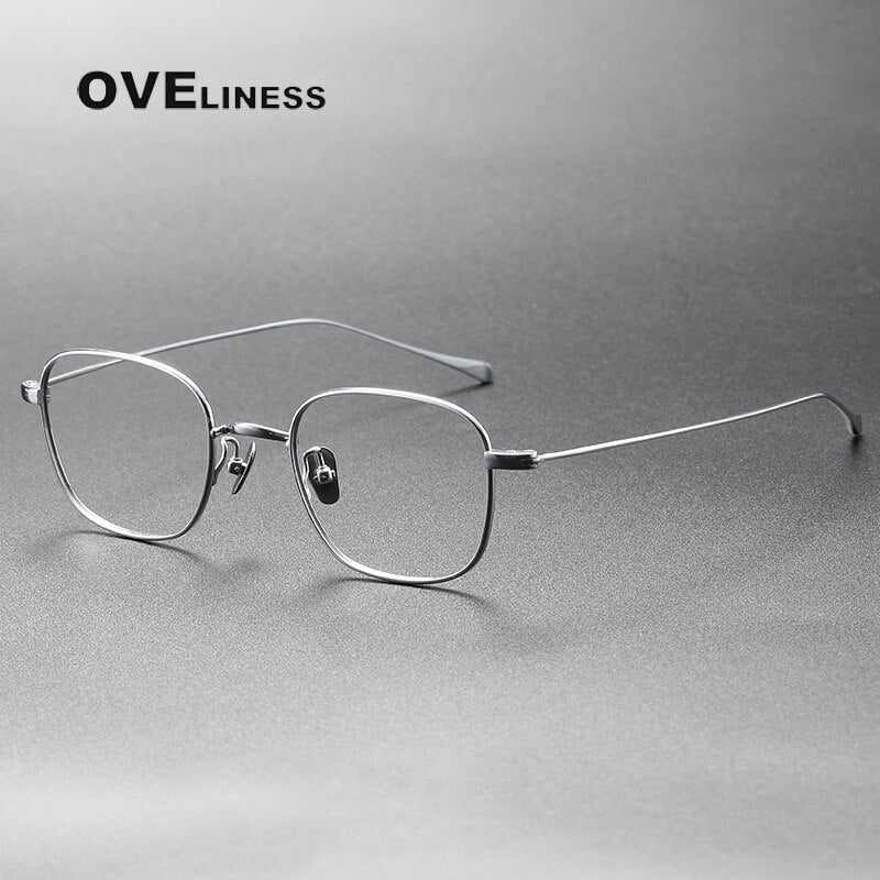 Oveliness Unisex Full Rim Square Titanium Eyeglasses Gws199 Full Rim Oveliness silver