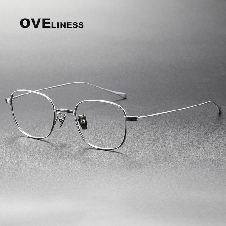 Oveliness Unisex Full Rim Square Titanium Eyeglasses Gws199 Full Rim Oveliness silver