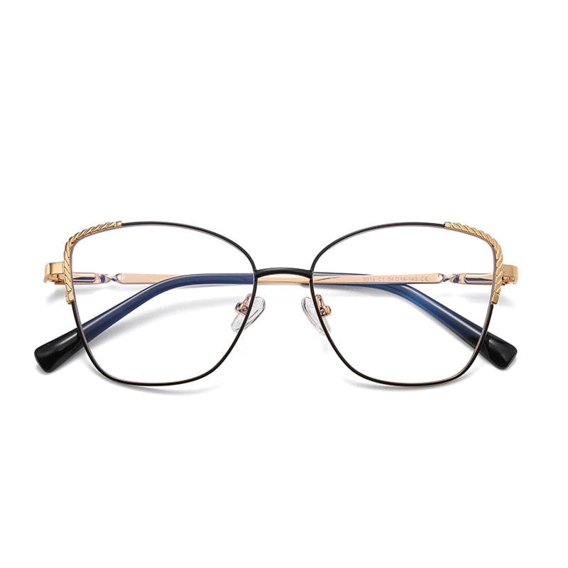 Gmei Women's Full Rim Alloy Polygonal Cat Eye Frame Eyeglasses Full Rim Gmei Optical C1