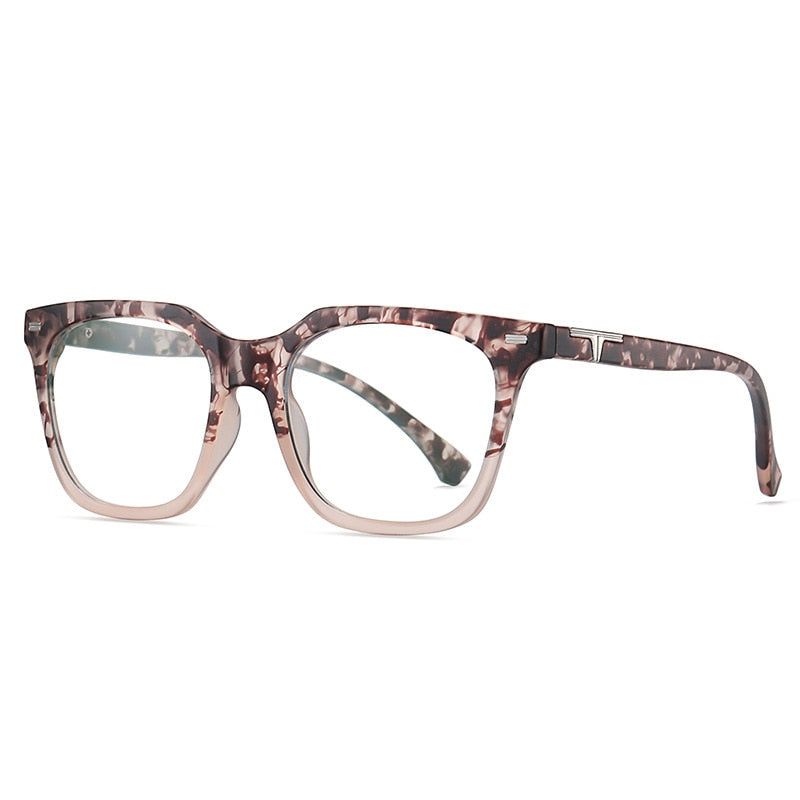 CCspace Unisex Full RIm Square Tr 90 Titanium Eyeglasses 55171 Full Rim CCspace China PinkLeopard