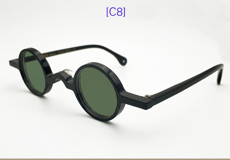 Yujo Unisex Full Rim Small Round 34mm Handcrafted Acetate Eyeglasses Full Rim Yujo C8 China