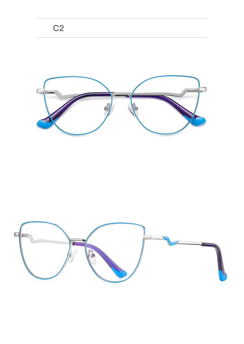 Hotony Unisex Full Rim Cat Eye Alloy Frame Eyeglasses 3043 Full Rim Hotony