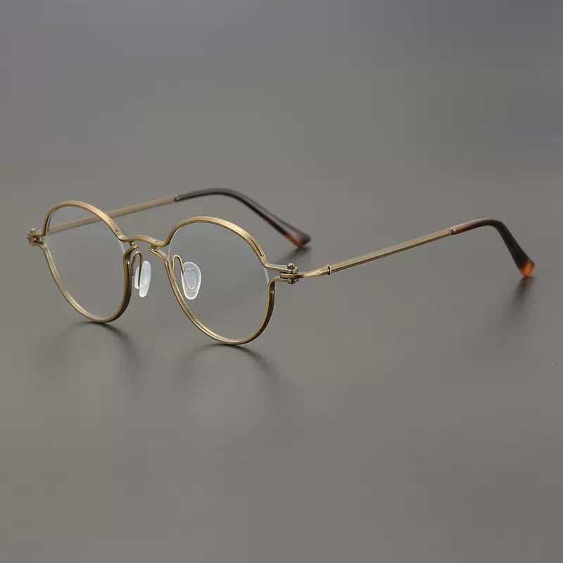 Gatenac Unisex Full Rim Round Titanium Eyeglasses Gxyj899 Full Rim Gatenac