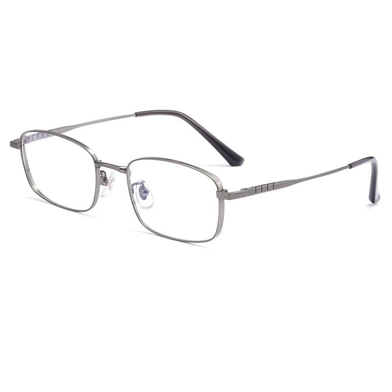 Zirosat Unisex Full Rim Square Titanium Eyeglasses P15303 Full Rim Zirosat grey