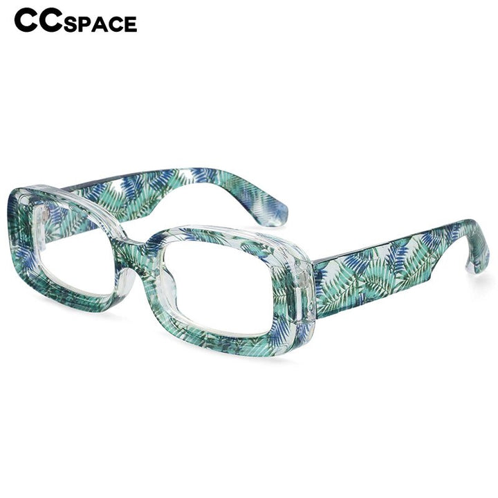 CCspace Unisex Full Rim Rectangle Resin Frame Punk Eyeglasses 54430 Full Rim CCspace