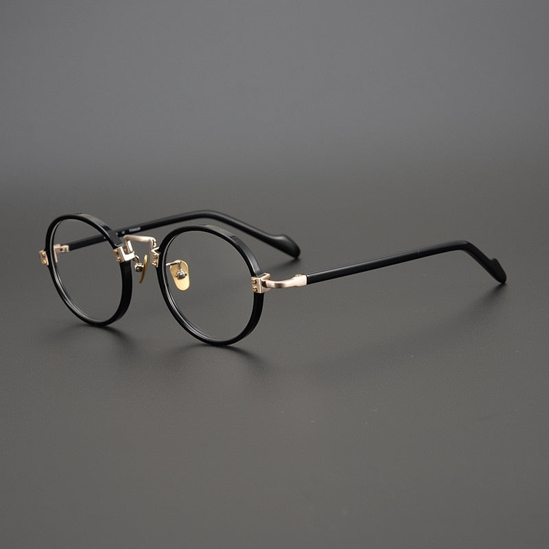 CCspace Unisex Full Rim Round/Square Acetate Titanium Eyeglasses 53312 Full Rim CCspace