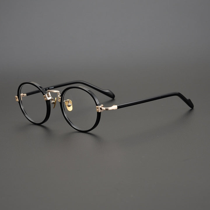 CCspace Unisex Full Rim Round/Square Acetate Titanium Eyeglasses 53312 Full Rim CCspace