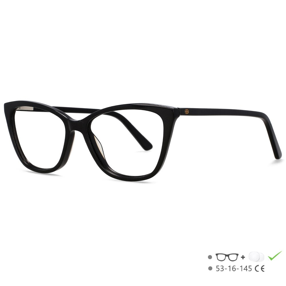 CCspace Unisex Full Rim Square Cat Eye Acetate Eyeglasses 55569 Full Rim CCspace C1 China
