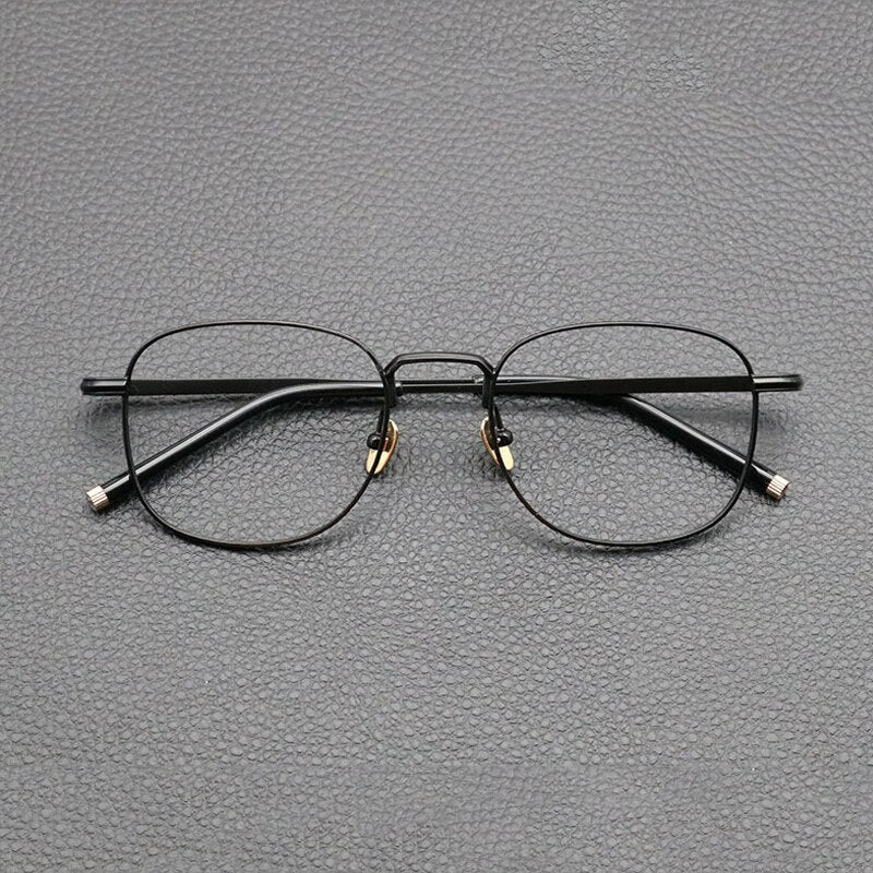 Gatenac Unisex Full Rim Square Titanium Eyeglasses Gxyj840 Full Rim Gatenac Black