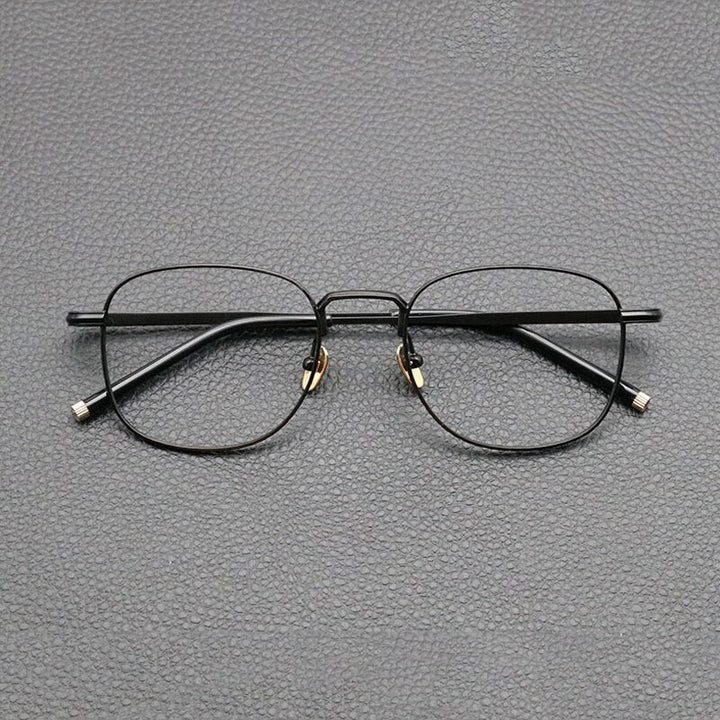 Gatenac Unisex Full Rim Square Titanium Eyeglasses Gxyj840 Full Rim Gatenac Black