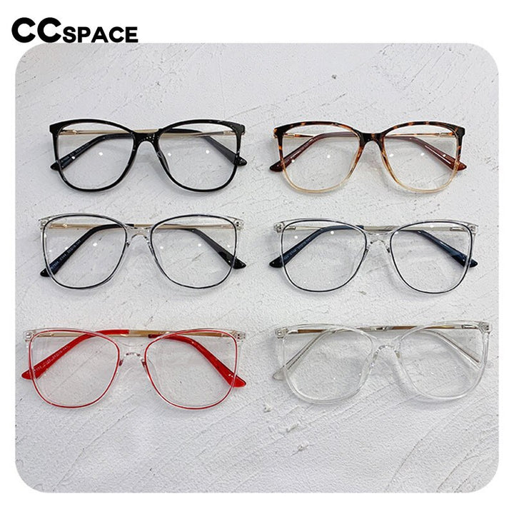 CCspace Unisex Full Rim Square Cat Eye Tr 90 Titanium Eyeglasses 55713 Full Rim CCspace