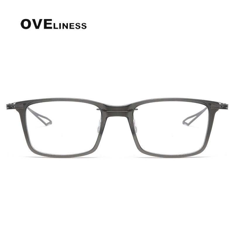 Oveliness Unisex Full Rim Square Acetate Titanium Eyeglasses Act-Seven Full Rim Oveliness