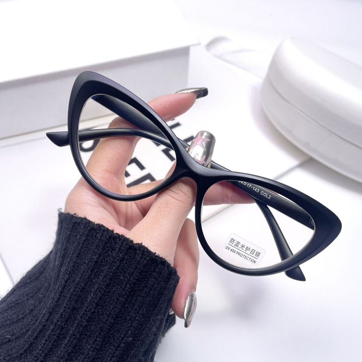 CCspace Women's Flat Cat Eye Acetate Eyeglasses 54548 Full Rim CCspace SandBlack China