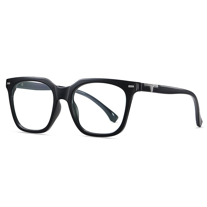 CCspace Unisex Full RIm Square Tr 90 Titanium Eyeglasses 55171 Full Rim CCspace China BrightBlack