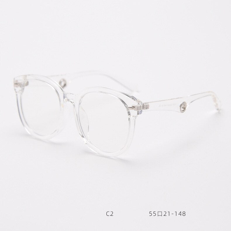 CCspace Unisex Full Rim Big Round Square Tr 90 Titanium Eyeglasses 55685 Full Rim CCspace Clear China