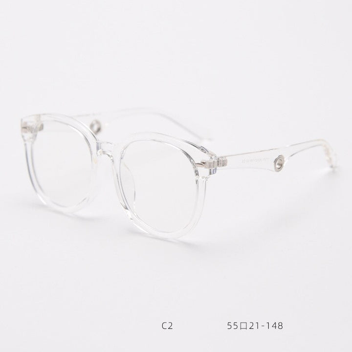 CCspace Unisex Full Rim Big Round Square Tr 90 Titanium Eyeglasses 55685 Full Rim CCspace Clear China