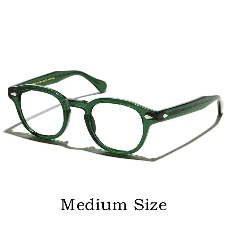 Yimaruili Unisex Full Rim Round Acetate Eyeglasses Three Sizes Y1915 Full Rim Yimaruili Eyeglasses S Green