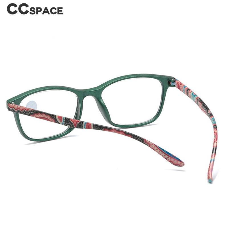 CCspace Women's Full Rim Square Acetate Hyperopic Reading Glasses 54559 Reading Glasses CCspace