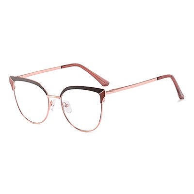 Ralferty Women's Full Rim Oval Cat Eye Acetate Alloy Eyeglasses F91226 Full Rim Ralferty C5 Coffee China