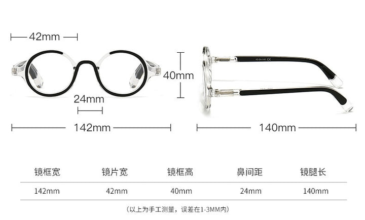 CCspace Women's Full Rim Round Acetate Hyperopic Reading Glasses 55299 Reading Glasses CCspace