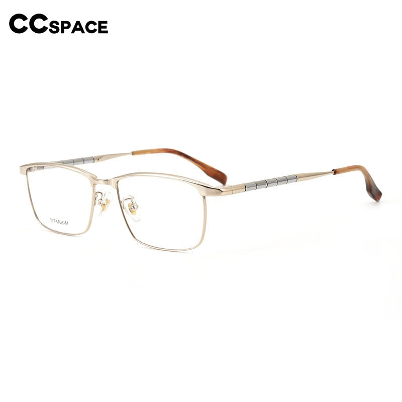 CCspace Unisex Full Rim Square Titanium Eyeglasses 53210 Full Rim CCspace