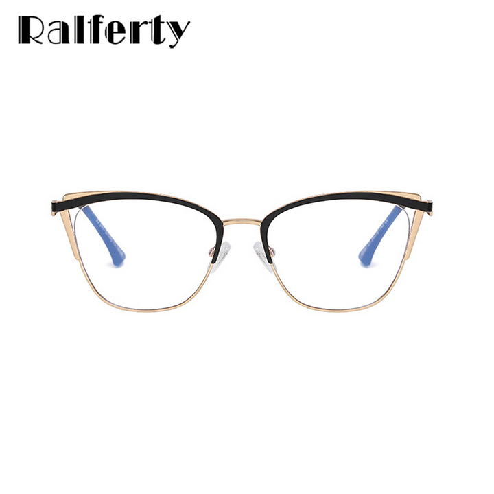 Ralferty Women's Full Rim Square Cat Eye Tr 90 Acetate Alloy Eyeglasses F95387 Full Rim Ralferty   
